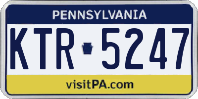 PA license plate KTR5247