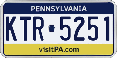 PA license plate KTR5251