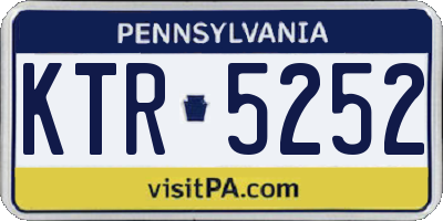 PA license plate KTR5252