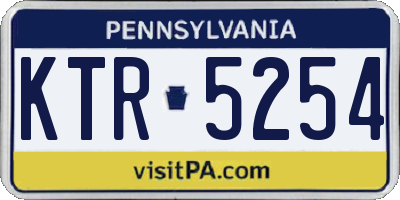 PA license plate KTR5254