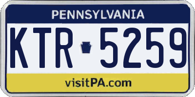 PA license plate KTR5259