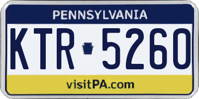 PA license plate KTR5260