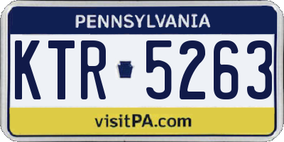 PA license plate KTR5263