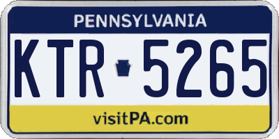 PA license plate KTR5265