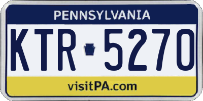 PA license plate KTR5270