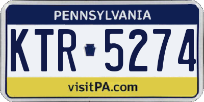 PA license plate KTR5274