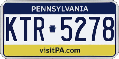 PA license plate KTR5278