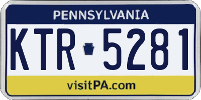 PA license plate KTR5281