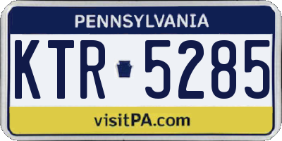 PA license plate KTR5285