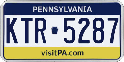 PA license plate KTR5287
