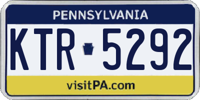 PA license plate KTR5292