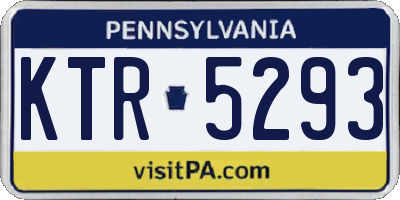 PA license plate KTR5293