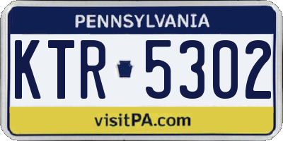 PA license plate KTR5302