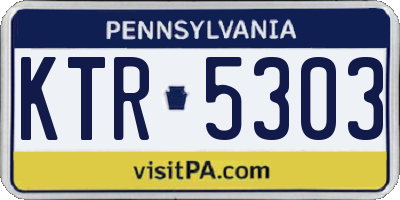 PA license plate KTR5303