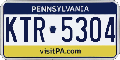 PA license plate KTR5304