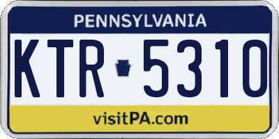 PA license plate KTR5310