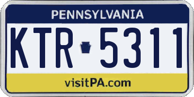 PA license plate KTR5311