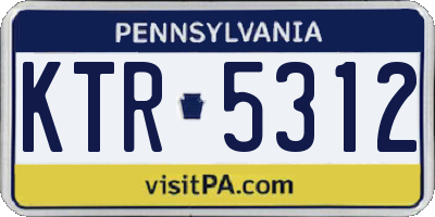 PA license plate KTR5312