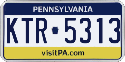 PA license plate KTR5313