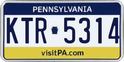PA license plate KTR5314