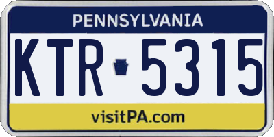 PA license plate KTR5315
