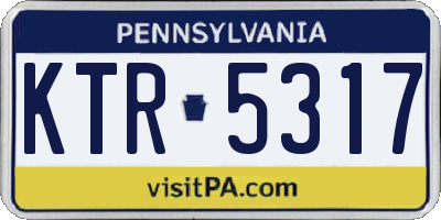 PA license plate KTR5317