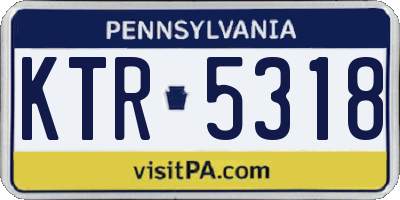 PA license plate KTR5318