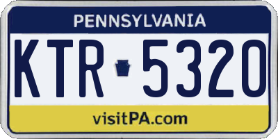 PA license plate KTR5320
