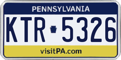 PA license plate KTR5326