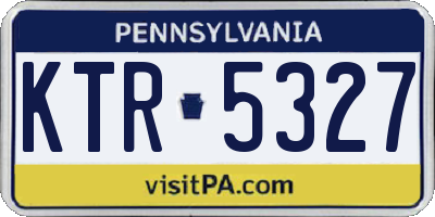 PA license plate KTR5327
