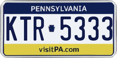 PA license plate KTR5333