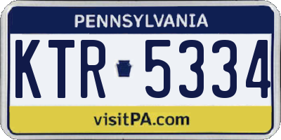 PA license plate KTR5334