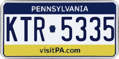 PA license plate KTR5335