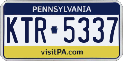 PA license plate KTR5337