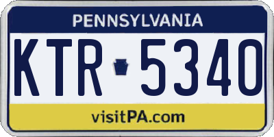 PA license plate KTR5340