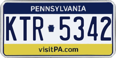 PA license plate KTR5342