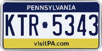 PA license plate KTR5343