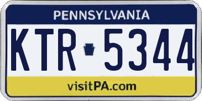 PA license plate KTR5344