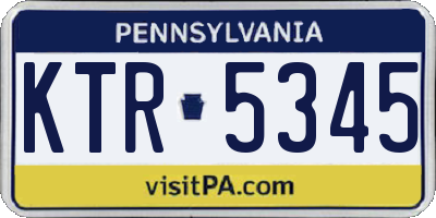 PA license plate KTR5345