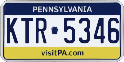 PA license plate KTR5346