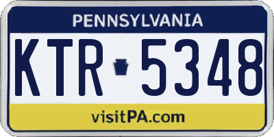 PA license plate KTR5348