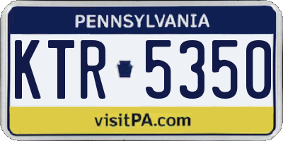 PA license plate KTR5350