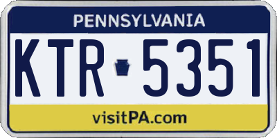 PA license plate KTR5351