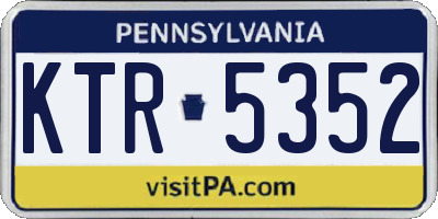 PA license plate KTR5352