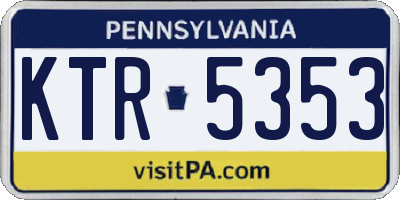 PA license plate KTR5353