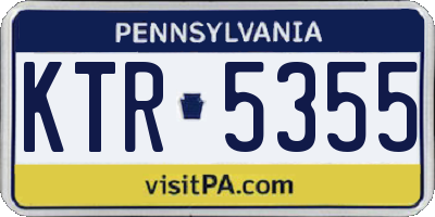 PA license plate KTR5355