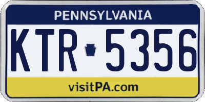 PA license plate KTR5356