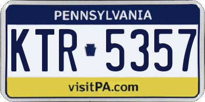 PA license plate KTR5357