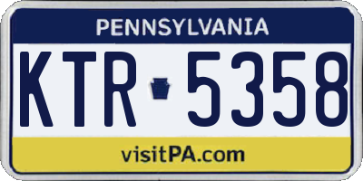 PA license plate KTR5358