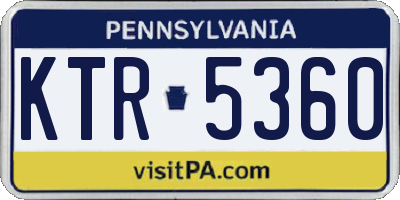 PA license plate KTR5360